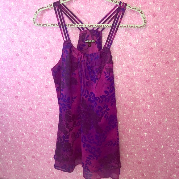Express Tops - 3/$25 Express M Strappy Flowy Sheer Floral Tank